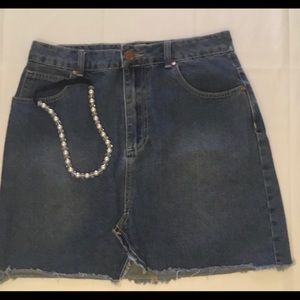 Jean Skirt by 91 - Size 8 w/necklace